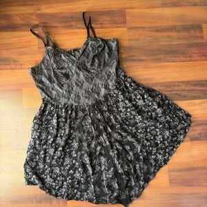 Cosmic Aura Whimsigoth Dark Skeleton Fairy Lace Hanky Hem Dress Plus Size